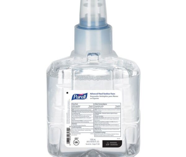 GOJO Purell LTX Advanced Instant Liquid Hand Sanitizer Clear/Pale Yellow, 1200 ml Refill Pump Bottle | 2/Case
