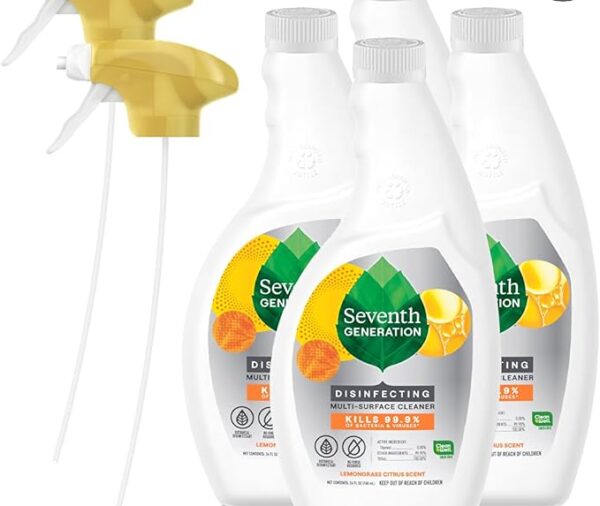 Seventh Generation Lemongrass Citrus Disinfecting Multi-Surface Cleaner - 26 Oz, Pack of 4