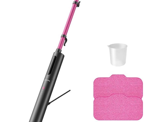 Schenley Steam Mop Cleaner Powerful - 15s Fast Heat-Up, Chemical-Free for Hardwood/Tile/Laminate & Floors/Walls, Washable Pads, 3 Modes for Carpet, Lightweight, Self-Standing, Sleek Design